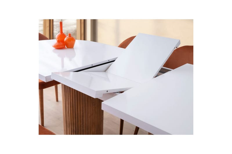 Samtens Ruokapöytä 180 cm Soikea - Valkoinen - Huonekalut - Pöytä & ruokailuryhmä - Ruokapöydät & keittiön pöydät