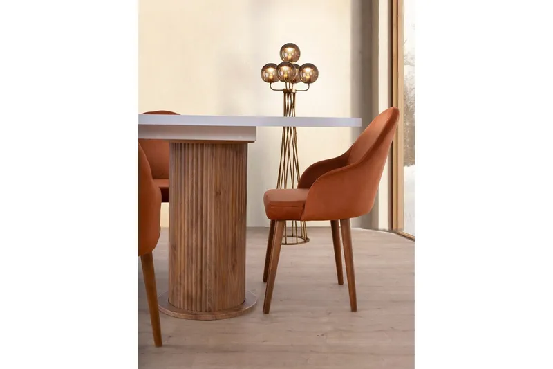 Samtens Ruokapöytä 180 cm Soikea - Valkoinen - Huonekalut - Pöytä & ruokailuryhmä - Ruokapöydät & keittiön pöydät