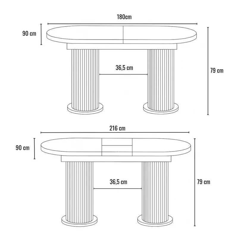 Samtens Ruokapöytä Ovaali 180 cm - Ruskea/Taupe - Huonekalut - Pöytä & ruokailuryhmä - Ruokapöydät & keittiön pöydät