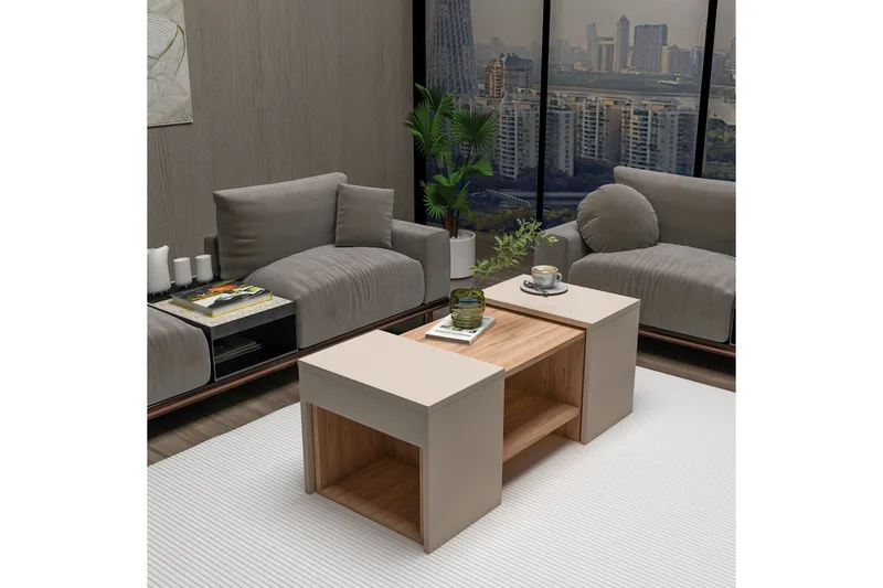 Sarte Sohvapöytä 100x37 cm - Beige/Vaalea Ruskea/Puu - Huonekalut - Pöytä & ruokailuryhmä - Apupöytä & sivupöytä - Sarjapöytä