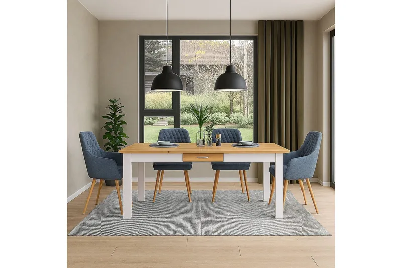 Selma Suorakaiteen Muotoinen Ruokapöytä 180x90 cm - Valkoinen - Huonekalut - Pöytä & ruokailuryhmä - Ruokapöydät & keittiön pöydät