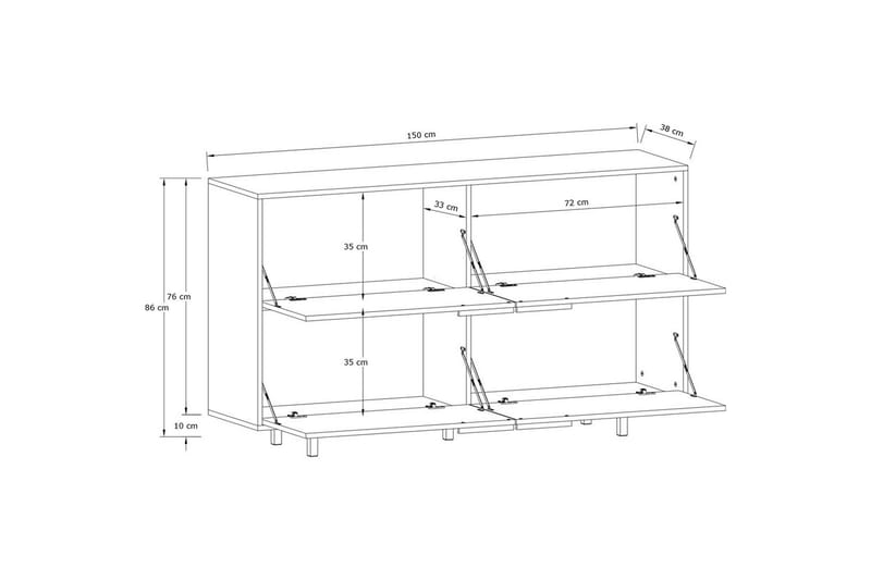 Senkkikaappi Alberto Valkoinen - Valkoinen - Säilytys - Säilytyskalusteet - Senkki