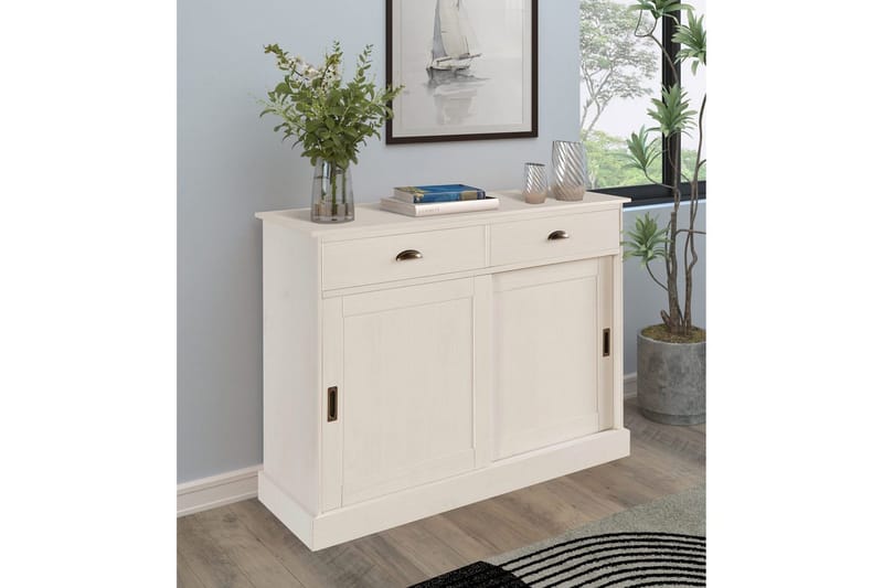 Senkkikaappi Harry 115x40x85 cm, Valkoinen - 115x40x85 cm, Valkoinen - Säilytys - Säilytyskalusteet - Senkki