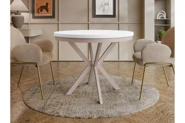 Sereth Ruokapöytä 100 cm, pyöreä - Valkoinen/Beige - Huonekalut - Pöytä & ruokailuryhmä - Ruokapöydät & keittiön pöydät