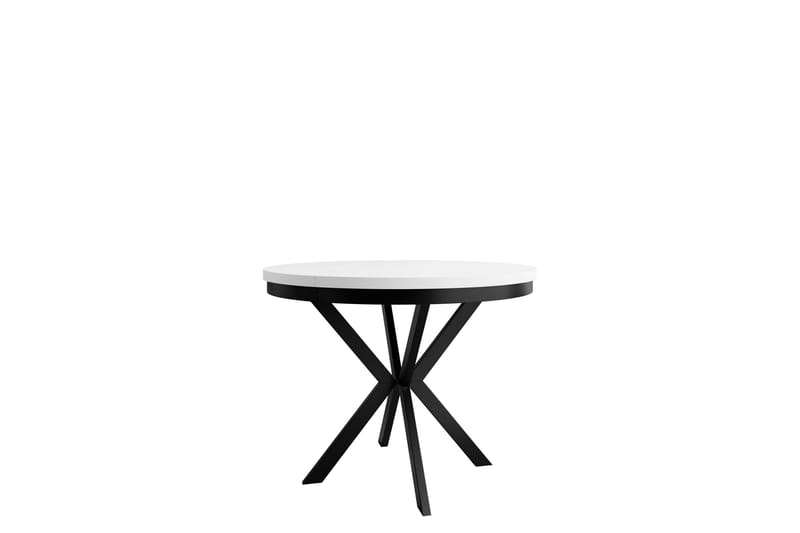 Sereth Ruokapöytä 120 cm, pyöreä, Valkoinen/Musta
