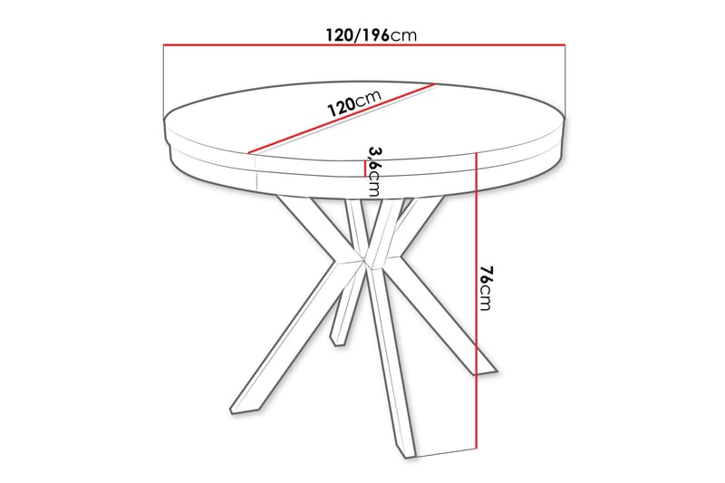 Sereth Ruokapöytä 120 cm, pyöreä - Beige/Musta - Huonekalut - Pöytä & ruokailuryhmä - Ruokapöydät & keittiön pöydät