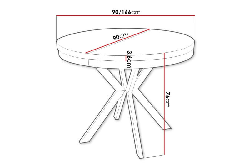Sereth Ruokapöytä 90 cm, pyöreä - Musta/Kulta - Huonekalut - Pöytä & ruokailuryhmä - Ruokapöydät & keittiön pöydät