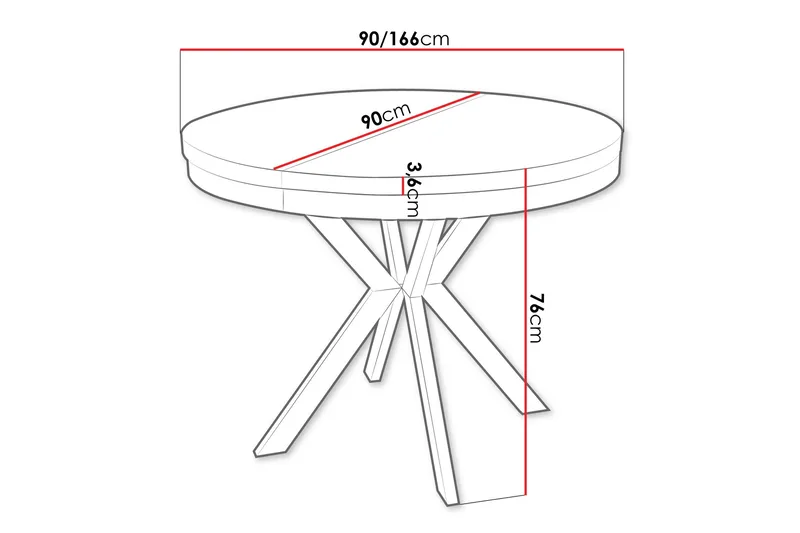 Sereth Ruokapöytä 90 cm, pyöreä - Musta/Kulta - Huonekalut - Pöytä & ruokailuryhmä - Ruokapöydät & keittiön pöydät