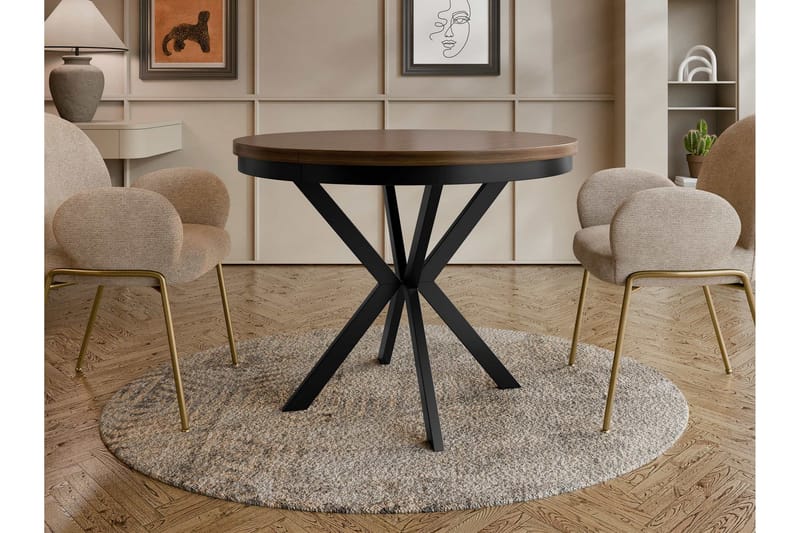Sereth Ruokapöytä 90 cm, pyöreä - Ruskea/Musta - Huonekalut - Pöytä & ruokailuryhmä - Ruokapöydät & keittiön pöydät
