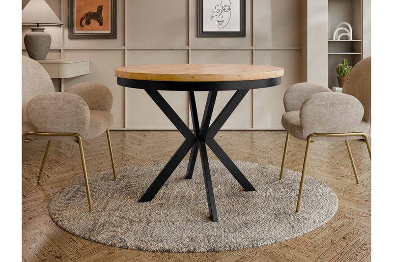 Sereth Ruokapöytä 90 cm, pyöreä - Ruskea/Musta - Huonekalut - Pöytä & ruokailuryhmä - Ruokapöydät & keittiön pöydät