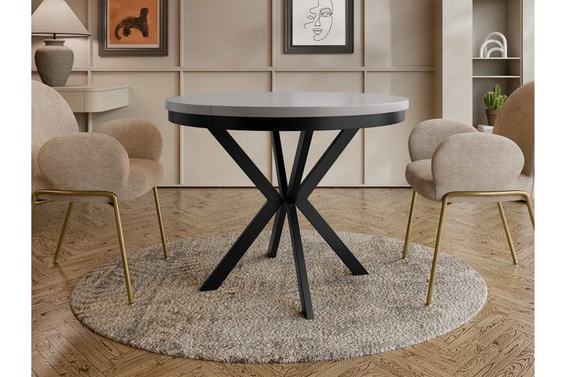 Sereth Ruokapöytä 90 cm, pyöreä - Harmaa/Musta - Huonekalut - Pöytä & ruokailuryhmä - Ruokapöydät & keittiön pöydät
