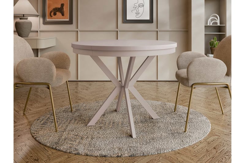 Sereth Ruokapöytä 90 cm, pyöreä - Beige - Huonekalut - Pöytä & ruokailuryhmä - Ruokapöydät & keittiön pöydät