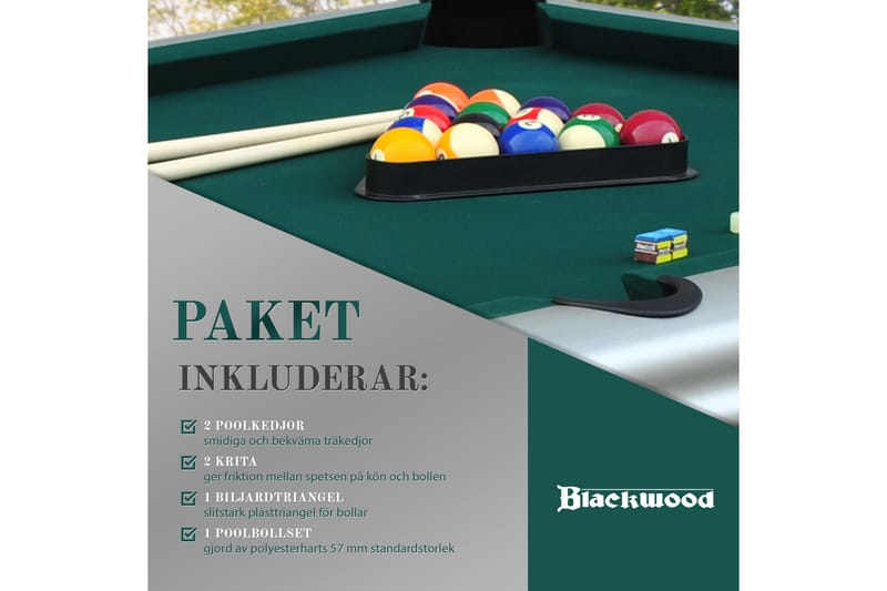 Biljardipöytä Blackwood Outdoor 8’ - Musta - Huonekalut - Pöytä & ruokailuryhmä - Seurapelipöytä - Biljardipöytä