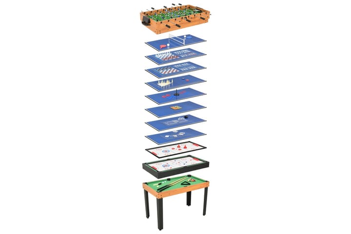 15-in-1 monen pelin pöytä 121x61x82 cm vaahtera - Ruskea - Monipelipöytä