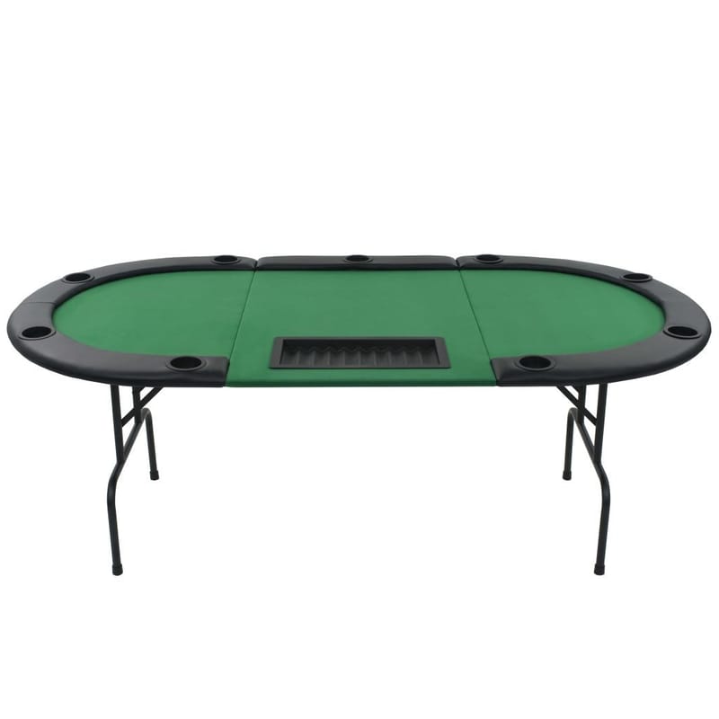 Kokoontaitettava pokeripöytä 9 pelaajalle soikea vihreä - Vihreä - Huonekalut - Pöytä & ruokailuryhmä - Seurapelipöytä - Pokeripöytä