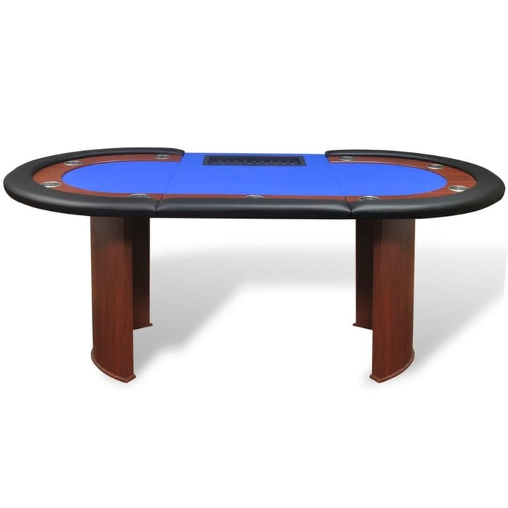 Pokeripöytä 10 pelaajalle Jakoalue ja pelimerkkialusta - Sininen - Pokeripöytä
