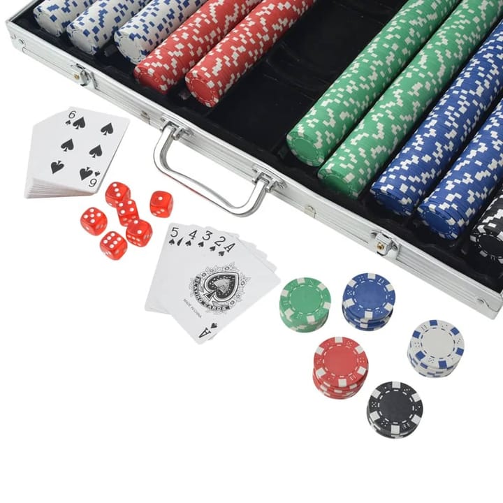 Pokerisarja, jossa 1000 Pelimerkkiä Alumiini - Monivärinen - Pokeripöytä