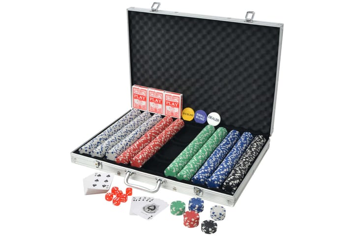 Pokerisarja, jossa 1000 Pelimerkkiä Alumiini - Monivärinen - Pokeripöytä