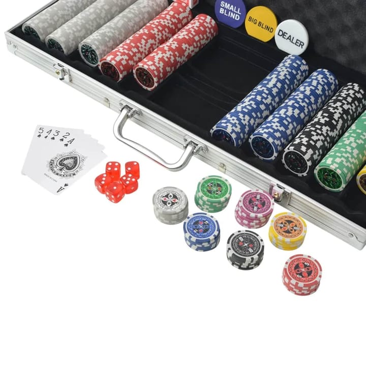 Pokerisetti 500 pelimerkillä Alumiini - Monivärinen - Pokeripöytä