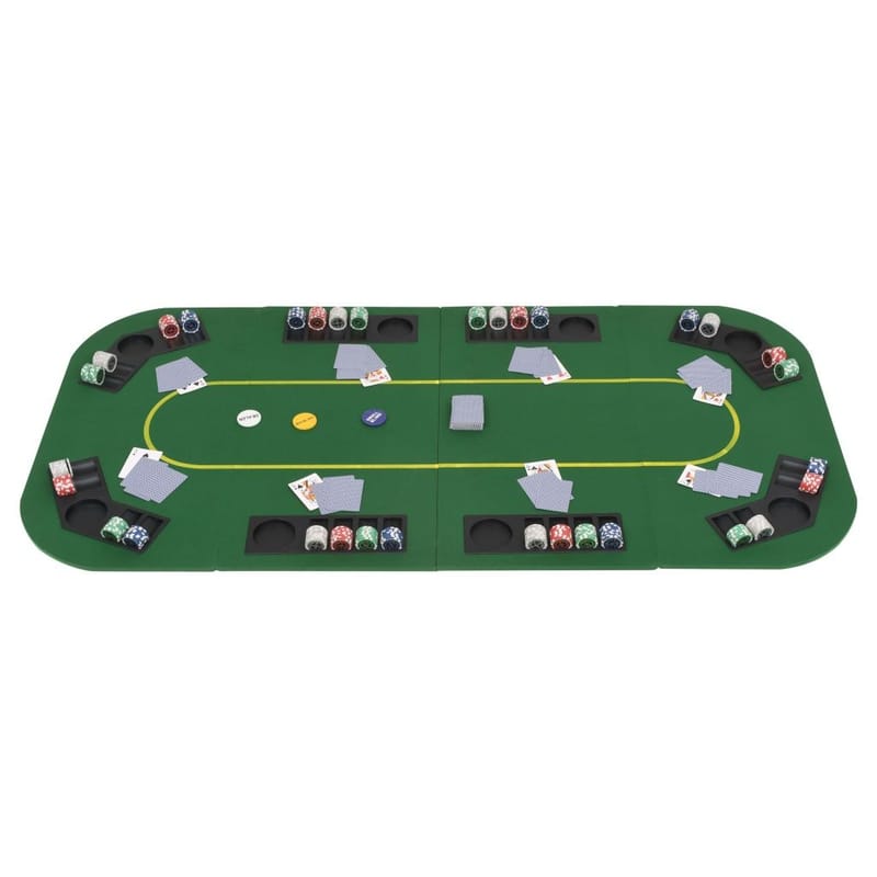 Taitettava pokeripöytälevy 8 pelaajalle suorakaide vihreä - Vihreä - Huonekalut - Pöytä & ruokailuryhmä - Seurapelipöytä - Pokeripöytä
