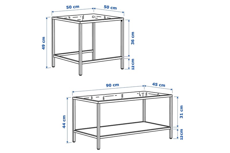 Sevay Sohvapöytä 90 cm - Musta - Huonekalut - Pöytä & ruokailuryhmä - Sohvapöytä