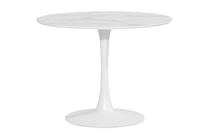 Severo Ruokapöytä 100 cm Pyöreä valkoinen jalka + 4 kpl Naira tuoli beige mustilla jaloilla - Valkoinen/Beige - Huonekalut - Pöytä & ruokailuryhmä - Ruokailuryhmä