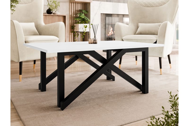 Seyloren Sohvapöytä 100 cm - Valkoinen/Musta - Huonekalut - Pöytä & ruokailuryhmä - Sohvapöytä