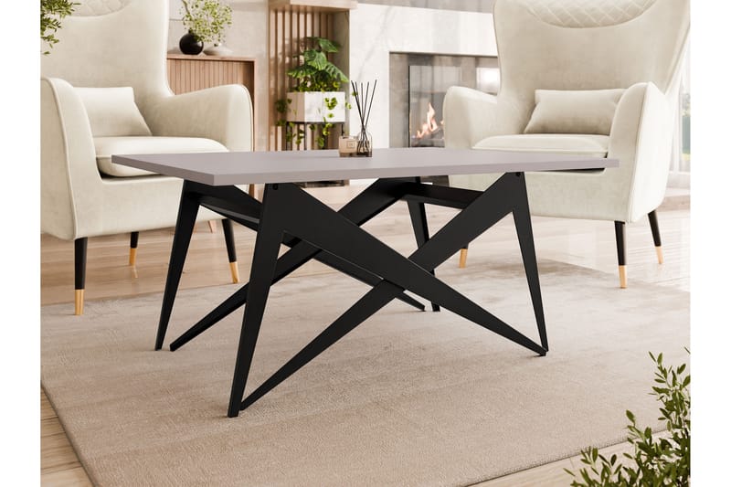 Seyloren Sohvapöytä 90 cm - Musta/Beige - Huonekalut - Pöytä & ruokailuryhmä - Sohvapöytä