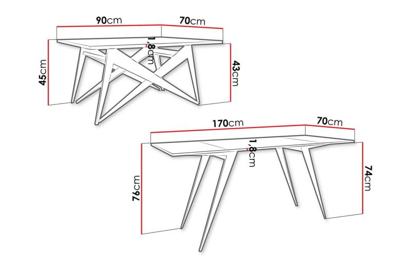 Seyloren Sohvapöytä 90 cm - Musta/Beige - Huonekalut - Pöytä & ruokailuryhmä - Sohvapöytä