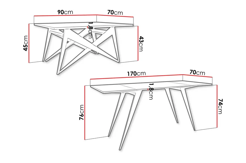 Seyloren Sohvapöytä 90 cm - Musta/Ruskea - Huonekalut - Pöytä & ruokailuryhmä - Sohvapöytä