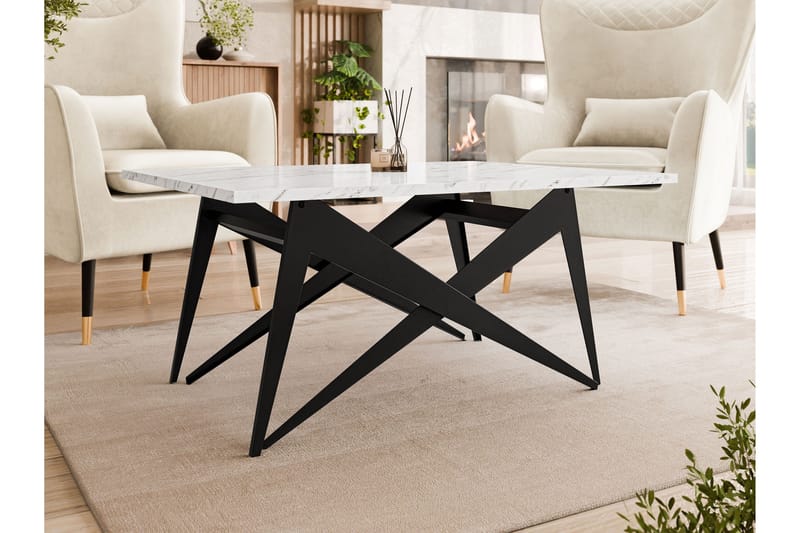 Seyloren Sohvapöytä 90 cm - Musta/Valkoinen - Huonekalut - Pöytä & ruokailuryhmä - Sohvapöytä