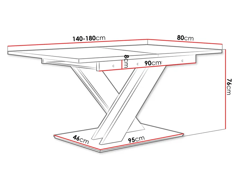 Shea Förlängningsbart Ruokapöytä 140-180 cm suorakulmainen - Musta - Huonekalut - Pöytä & ruokailuryhmä - Ruokapöydät & keittiön pöydät