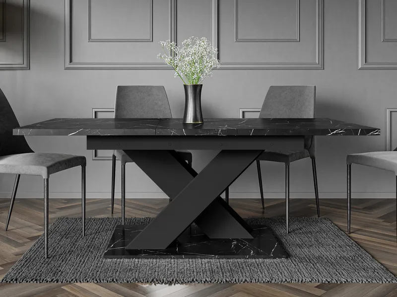 Shea Förlängningsbart Ruokapöytä 140-180 cm suorakulmainen - Musta - Huonekalut - Pöytä & ruokailuryhmä - Ruokapöydät & keittiön pöydät