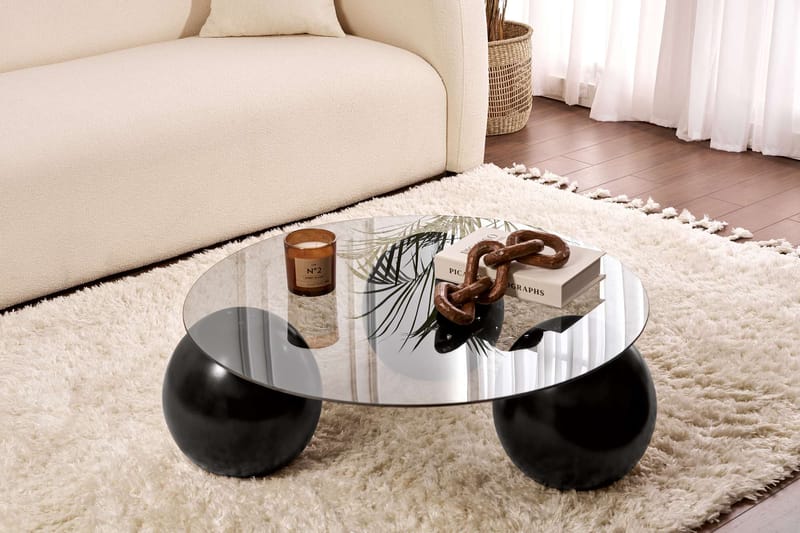 Sibas Sohvapöytä 85 cm, Musta ja harmaa