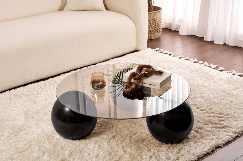 Sibas Sohvapöytä 85 cm - Musta ja pronssi - Huonekalut - Pöytä & ruokailuryhmä - Sohvapöytä