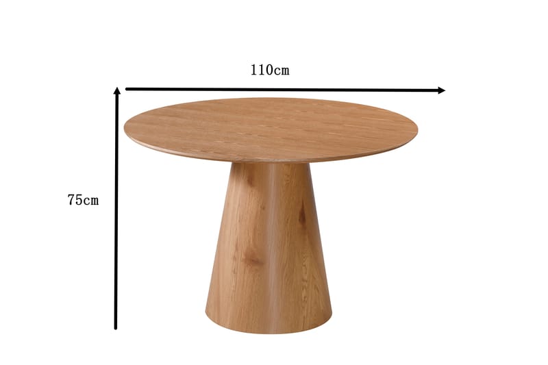 Siena Matbord Runt 110cm Ek - Huonekalut - Pöytä & ruokailuryhmä - Ruokapöydät & keittiön pöydät