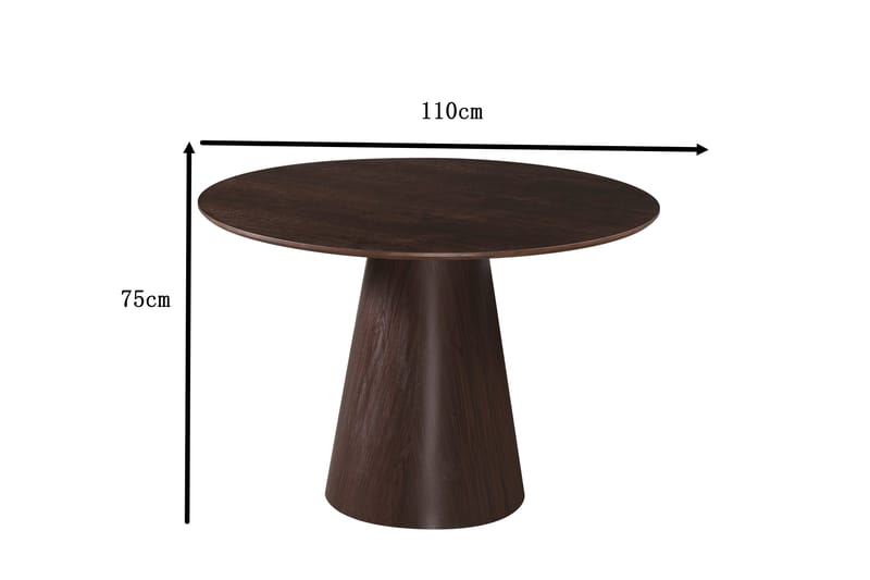 Siena Matbord Runt 110cm Smoked Oak - Huonekalut - Pöytä & ruokailuryhmä - Ruokapöydät & keittiön pöydät