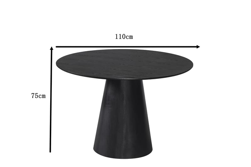 Siena Matbord Runt 110cm Svart - Huonekalut - Pöytä & ruokailuryhmä - Ruokapöydät & keittiön pöydät