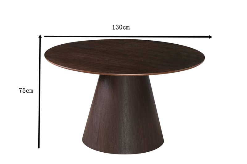 Siena Matbord Runt 130cm Smoked Oak - Huonekalut - Pöytä & ruokailuryhmä - Ruokapöydät & keittiön pöydät