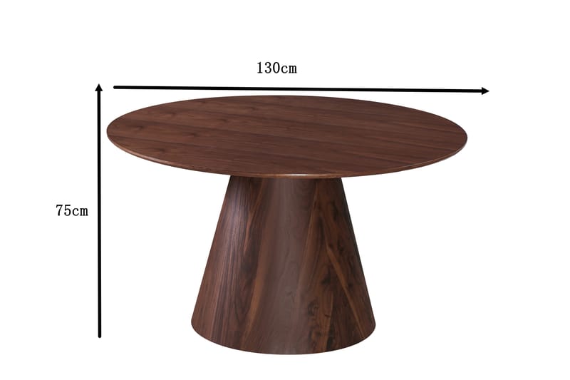 Siena Matbord Runt 130cm Valnöt - Huonekalut - Pöytä & ruokailuryhmä - Ruokapöydät & keittiön pöydät