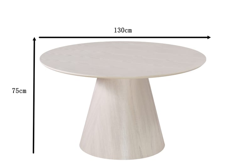 Siena Matbord Runt 130cm Whitewash - Huonekalut - Pöytä & ruokailuryhmä - Ruokapöydät & keittiön pöydät