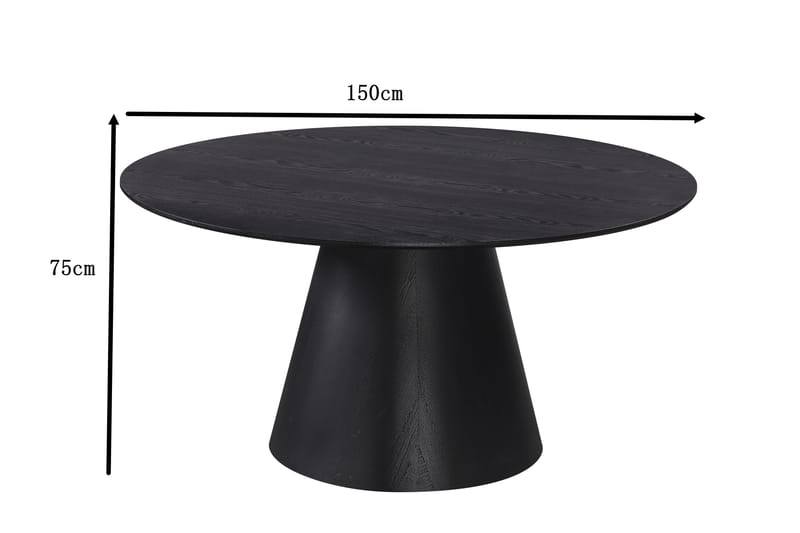 Siena Matbord Runt 150cm Svart - Huonekalut - Pöytä & ruokailuryhmä - Ruokapöydät & keittiön pöydät