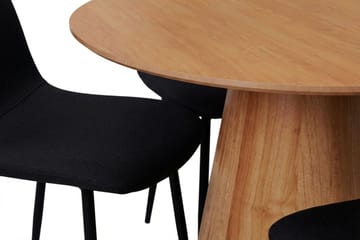 Siena-ruokailuryhmä, pyöreä 110 cm, tammi, 4 Nibe-ruokatuolia - Tammi - Huonekalut - Pöytä & ruokailuryhmä - Ruokailuryhmä