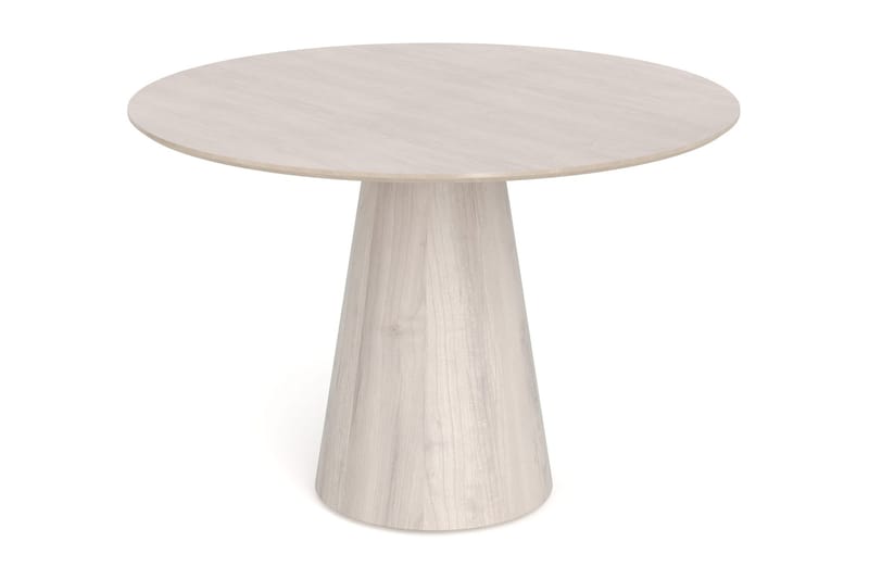 Siena-ruokailuryhmä, pyöreä 110 cm, valkokuullotettu, 4 Build-ruokatuolia - Valkokuullotettu/luonnonväri/kromi - Huonekalut - Pöytä & ruokailuryhmä - Ruokailuryhmä