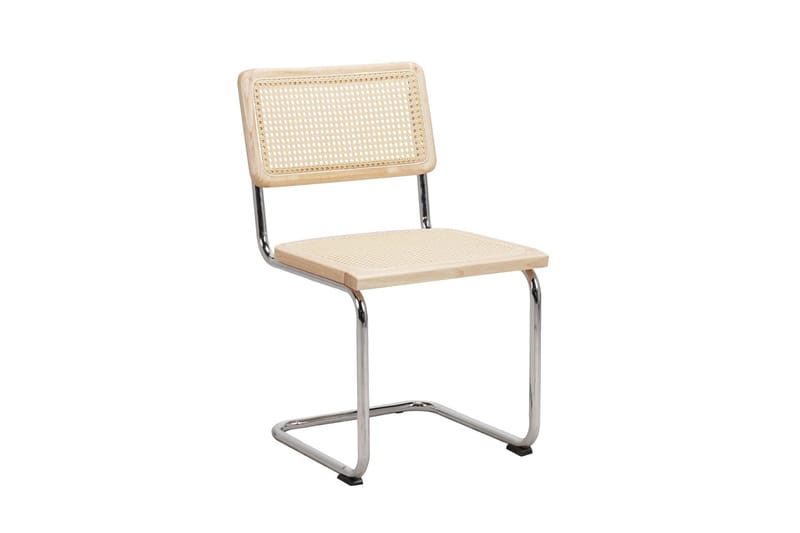 Siena-ruokailuryhmä, pyöreä 110 cm, valkokuullotettu, 4 Build-ruokatuolia - Valkokuullotettu/luonnonväri/kromi - Huonekalut - Pöytä & ruokailuryhmä - Ruokailuryhmä