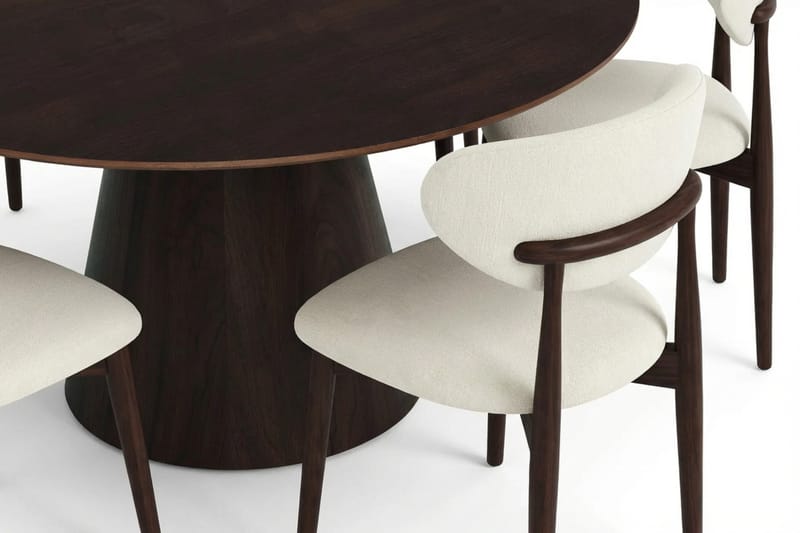 Siena-ruokailuryhmä pyöreä 150 cm savutammi, 6 Molly-ruokatuolia - Savutammi - Huonekalut - Pöytä & ruokailuryhmä - Ruokailuryhmä