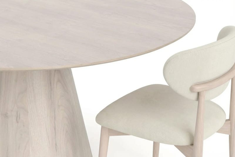 Siena-ruokailuryhmä pyöreä 150 cm valkolakattu, 6 Molly-ruokatuolia - Valkokuultolakattu - Huonekalut - Pöytä & ruokailuryhmä - Ruokailuryhmä