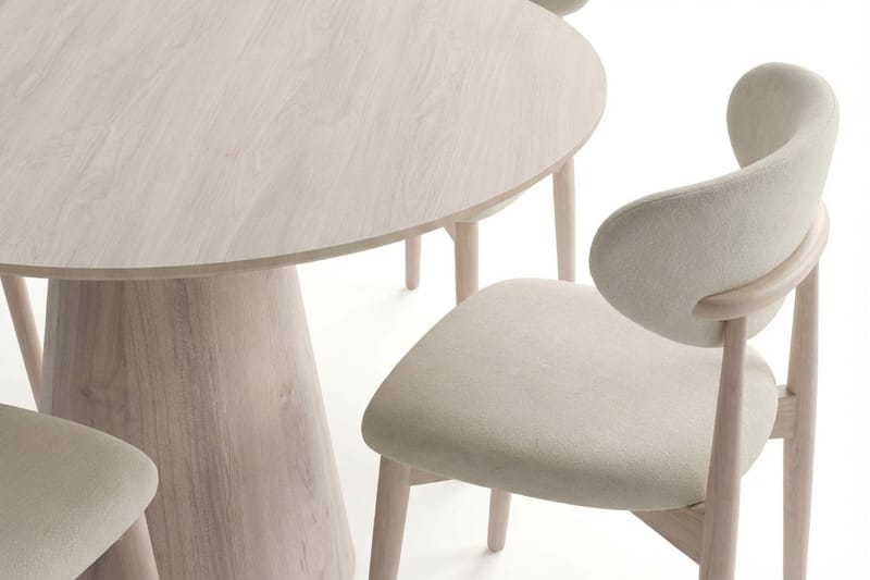 Siena-ruokailuryhmä pyöreä 110 cm valkolakattu, 4 Molly-ruokatuolia - Valkokuultolakattu - Huonekalut - Pöytä & ruokailuryhmä - Ruokailuryhmä