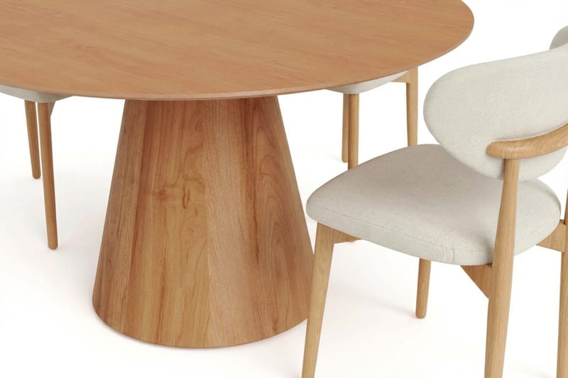 Siena-ruokailuryhmä pyöreä 150 cm tammi, 6 Molly-ruokatuolia - Tammi - Huonekalut - Pöytä & ruokailuryhmä - Ruokailuryhmä
