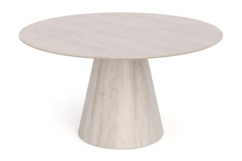 Siena Suuri Ruokapöytä Pyöreä 150 cm Viilu, Valkopigmentoitu